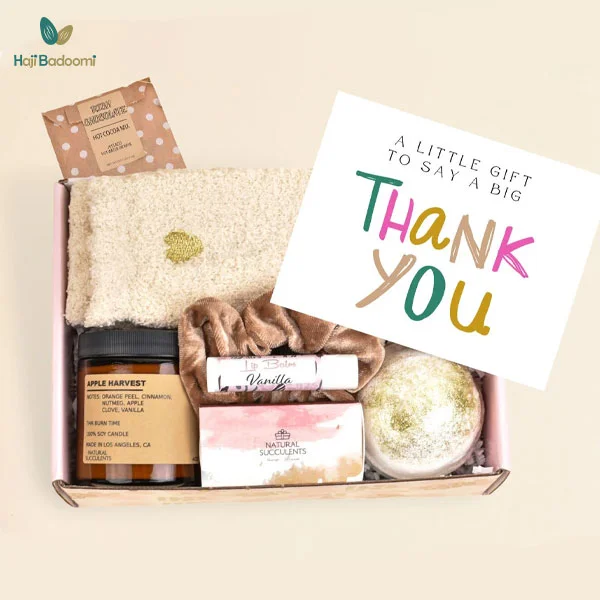 انتخاب هدایا برای باکس هدیه: درست کردن یک جعبه کادویی متشکرم