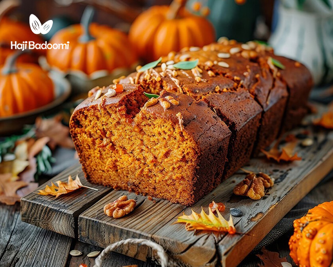 طرز تهیه کیک کدو حلوایی با گردو