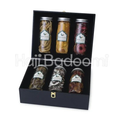 11. باکس میوه خشک لاکچری شیشه ای مدل ماژان 1800 گرمی