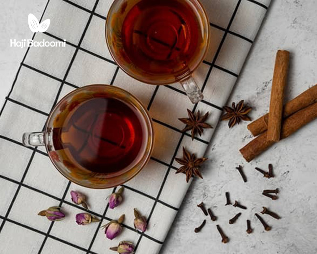 9. دمنوش چای سیاه، دارچین و میخک