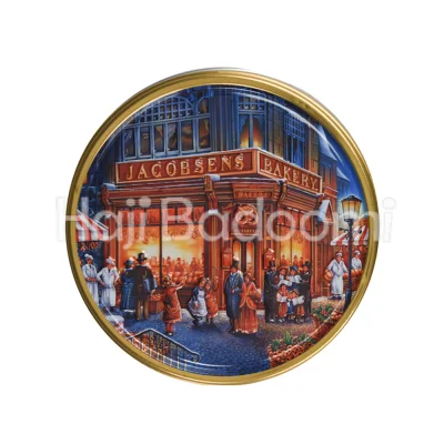 کوکی جاکوبسنز کره ای جعبه فلزی با طرح بازار 150 گرمی