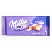 شکلات تخته‌ ای میلکا شیری شکلاتی هپی کاوز 100 گرمی