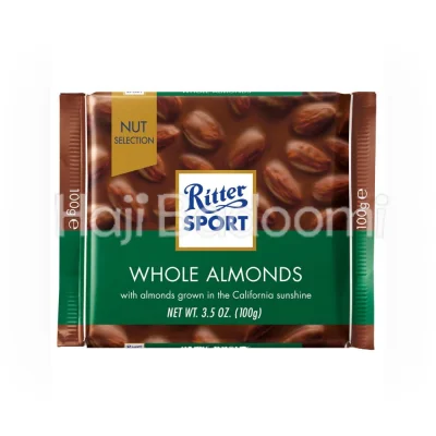 شکلات تخته ای با مغز بادام کامل ریتر اسپرت 100 گرمی