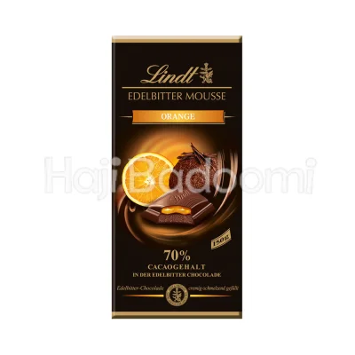 شکلات تخته ای موس تلخ 70 درصد با طعم پرتقال لینت 150 گرمی