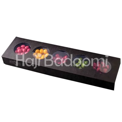 مجموعه دراژه میکس محمد ساعدی نیا شکلات سفید با تمشک و توت فرنگی و انبه شکلات تلخ و نعنا و آلبالو 290 گرمی