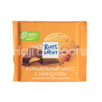 شکلات تخته ای ریتر اسپرت با موس کارامل 100 گرمی