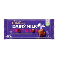 شکلات تخته ای دیری میلک کدبری با مغز کشمش و بادام 160 گرمی