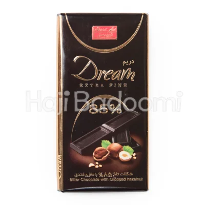 شکلات تخته ای تلخ 85 شیرین عسل درصد با مغزی فندق 60 گرمی