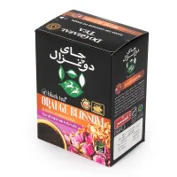چای سیاه دو غزال با بهار نارنج و گل سرخ 100 گرمی