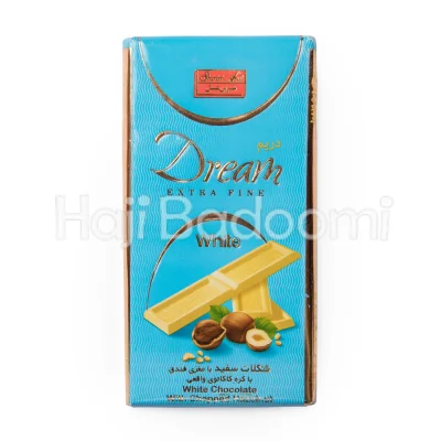 شکلات تخته ای سفید دریم شیرین عسل با مغزی فندق 60 گرمی