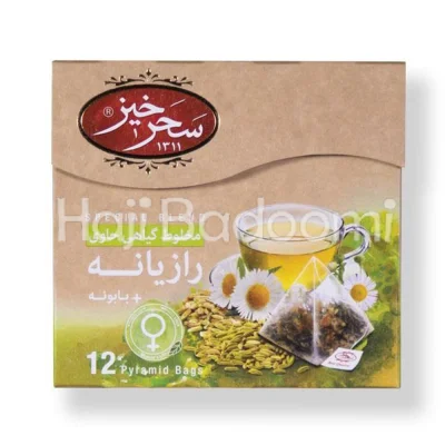 دمنوش مخلوط گیاهی رازیانه و بابونه کیسه ای سحرخیز 12 عددی 24 گرمی