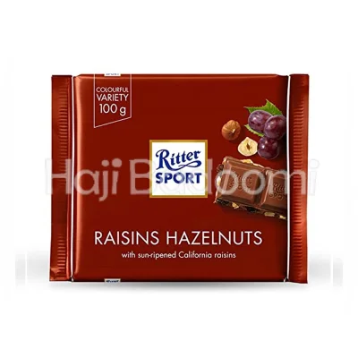 شکلات تخته ای کشمش و فندق ریتر اسپرت 100 گرمی