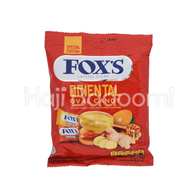 آبنبات فاکس کیسه ای با طعم زنجبیل و عسل و پرتقال 125 گرمی