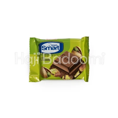 شکلات تخته ای شیری با مغزی پسته دریم اسمارت شیرین عسل 50 گرمی