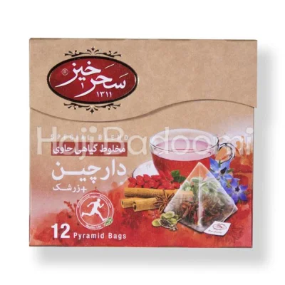 دمنوش مخلوط گیاهی زرشک و دارچین کیسه ای سحرخیز 12 عددی 24 گرمی
