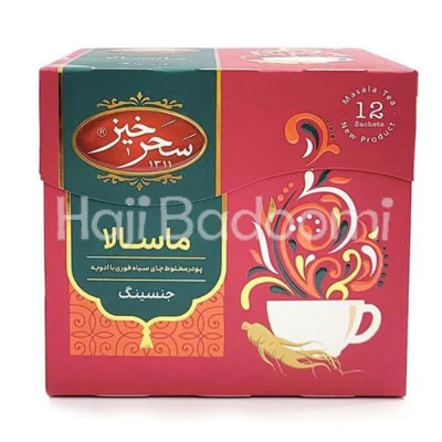 چای ماسالا جنسینگ کیسه ای سحرخیز 12 عددی 180 گرمی