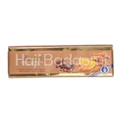 شکلات تخته ای لینت پریمیوم تلخ پرتقال و بادام ۳۰۰ گرمی