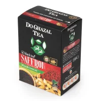 چای سیاه دو غزال با زعفران و هل 100 گرمی