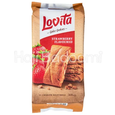 کیک کوکی لاویتا مغزدار با طعم توت فرنگی روشن 168 گرم