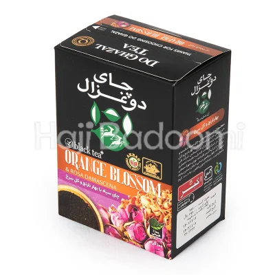 چای سیاه دو غزال با بهار نارنج و گل سرخ 100 گرمی