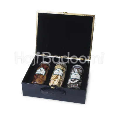 باکس میوه خشک لاکچری شیشه ای مدل هانه 900 گرمی