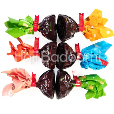 شکلات تاجدار هاسار نوروز با طعم کنجدی قهوه بادام زمینی و نارگیل
