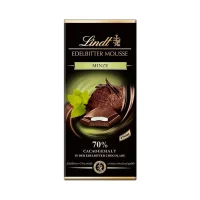 شکلات تخته ای موس تلخ 70 درصد با طعم نعناع لینت 150 گرمی