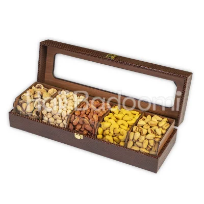 باکس آجیل چرمی مدل داریو 1500 گرمی