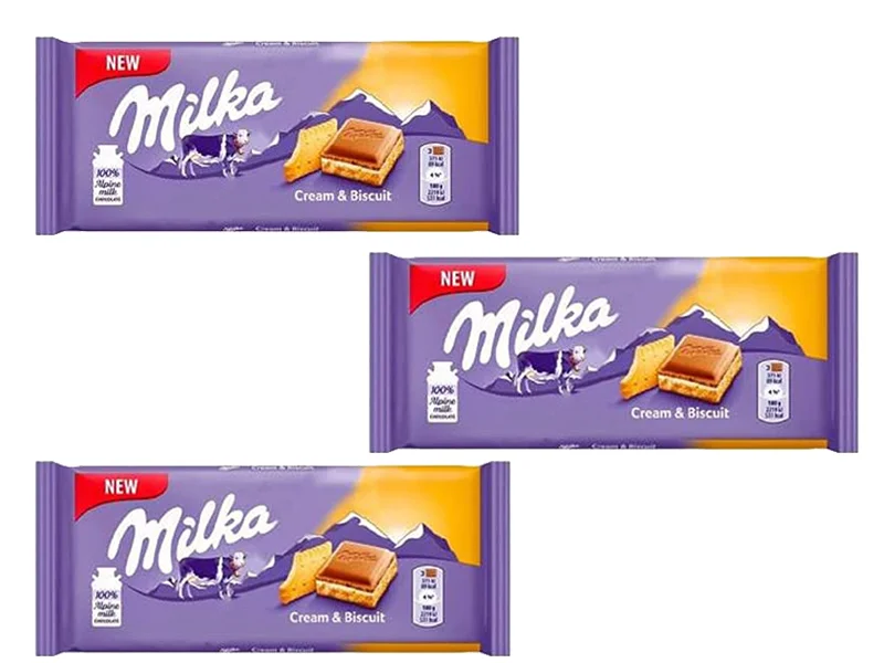 شکلات میلکا با کرم بیسکوئیت