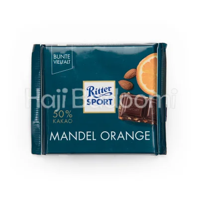 شکلات تخته ای 50 درصد پرتقال و بادام ریتر اسپرت 100 گرمی
