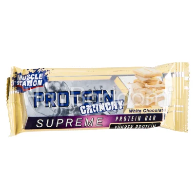 پروتئین بار سوپریم ماسلز استیشن شکلات سفید کرانچی 40 گرمی
