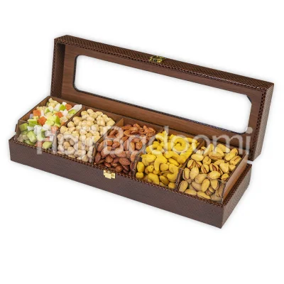 باکس آجیل چرمی مدل تحفه 1500 گرمی