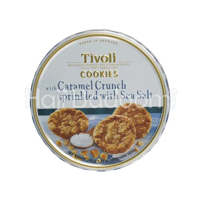 کوکی تیولی جعبه فلزی با طعم کارامل کرانچی و نمک دریا 150 گرمی