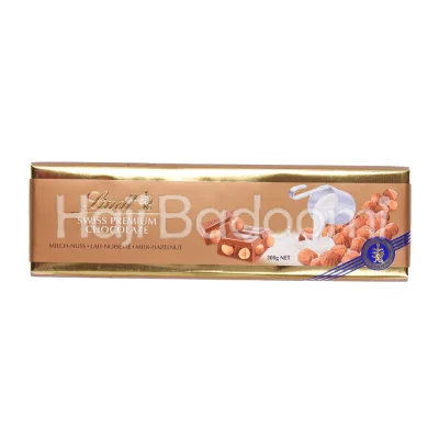 شکلات تخته ای لینت پریمیوم تلخ شیر و فندق ۳۰۰ گرمی