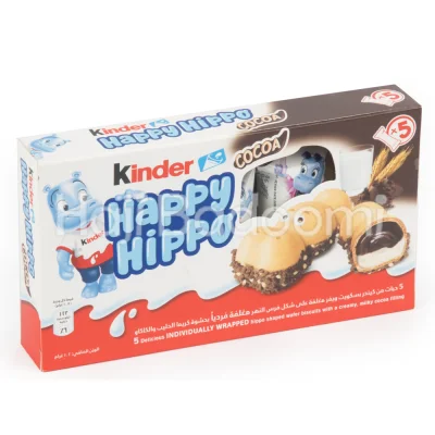 شکلات کیندر هپی هیپو کاکائو و بیسکویت 5 عددی 100 گرمی