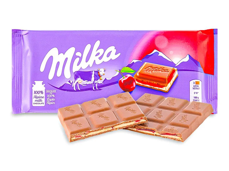 خرید شکلات میلکا با کرم گیلاس