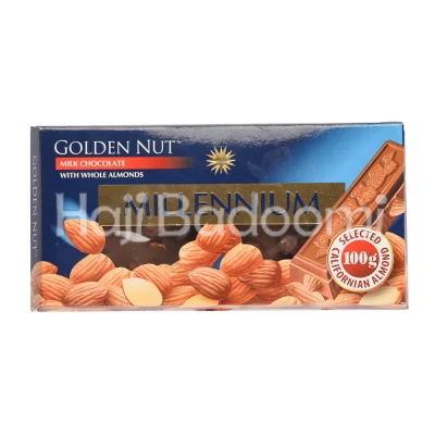 شکلات تخته ای میلنیوم گلدن نات بادام 100 گرمی