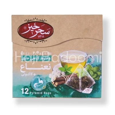 دمنوش مخلوط گیاهی نعناع و کاکوتی کیسه ای سحرخیز 12 عددی 24 گرمی