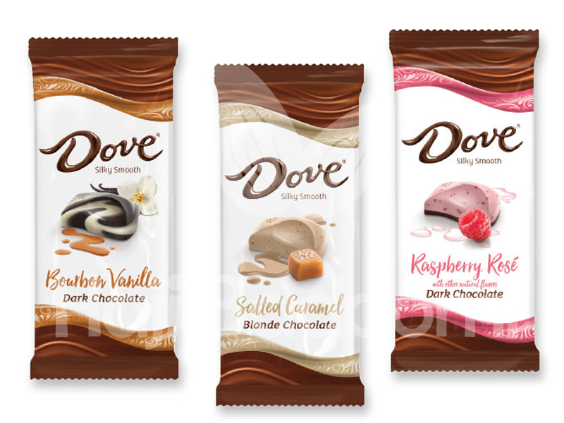 نمایی از شکلات تخته‌ ای داو (Dove)